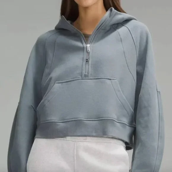 belgium blue Lululemon Belgian Blue Scuba Oversized Half Zip Hoodie (M/L) - Picture 1 of 2